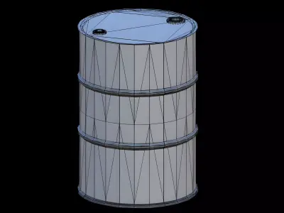 Oil Drum Low Poly Low-poly 3D model