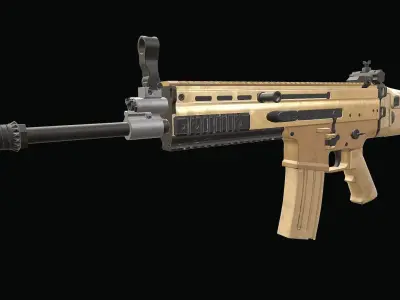 SCAR Rifle Low-poly 3D model
