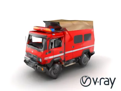 Tactical Emergency Response Truck Model Pack Low-poly 3D model