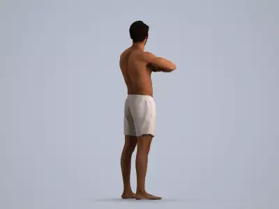 00403Simon013 - Adult Middle Eastern man exercising outdoors in 3D model