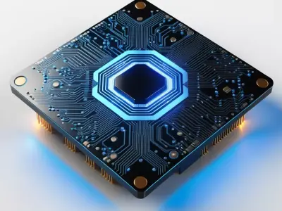 Futuristic Processor Chip Circuit Board 3D model