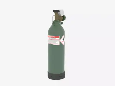 Professional 3D Medical Oxygen Tank Pressure Gauge Valve System 3D model