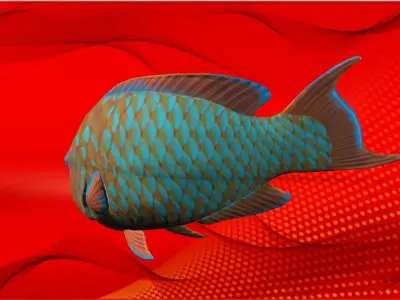 Fish Animation 3d Model Low-poly 3D model purchase