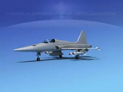 Northrop F-5E Tiger Bare Metal 3D model