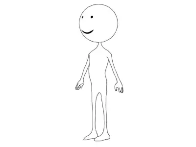 3D Stick Man Low-poly 3D model