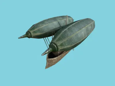 Steampunk Airship - Sci-Fi Aircraft 05 - Flying Ship Low-poly 3D model