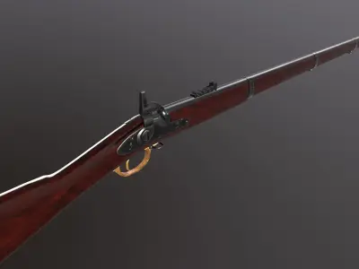 Low-poly ParkeHale Musket Low-poly 3D model