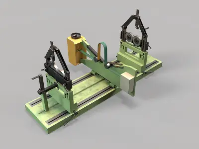 Compressor Impeller Balancing Stand Low-poly 3D model