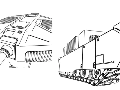 Scifi Tank Base Mesh 3D model