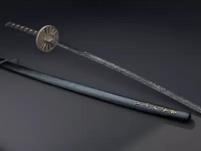 High Quality Realistic Samurai Katana 3D model