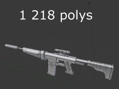 no brand low poly assault rifle 1 Low-poly 3D model