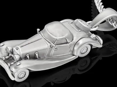 Classic Roadster car pendant gold printable jewelry 3D model 3D print model purchase