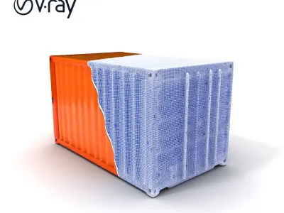 Shipping Container D Model Pack Low-poly 3D model
