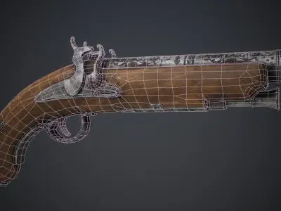 Revolver Pirate Low-poly 3D model