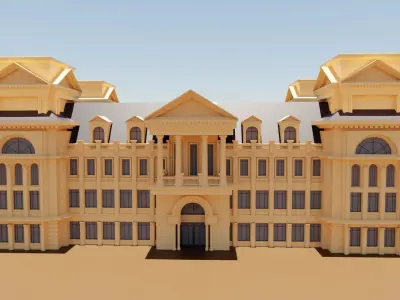 commercial building exterior 3D model purchase