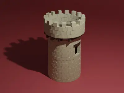 Stone tower 3D model purchase