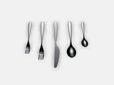 TILLAGD Cutlery service 20 p Low-poly 3D model