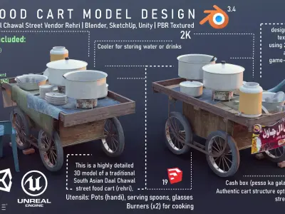 Daal Chawal Food Cart 3D model