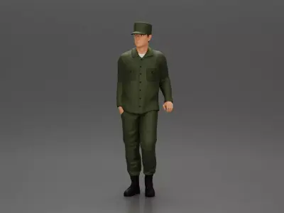 Harry Morgan leaning on the truck talking in the MASH series 3D print model