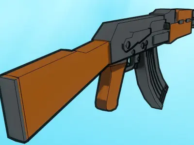 AK-47 Anime Style Low-poly 3D model