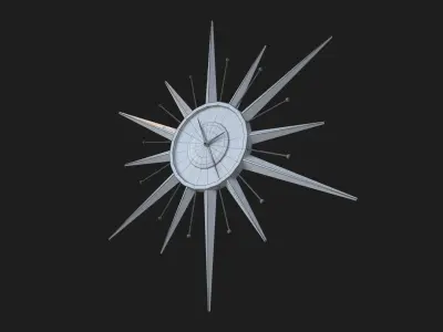 Antique Sun Clock Low-poly 3D model
