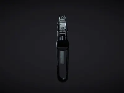 Uzi 01 Metal Stock Active 3D model