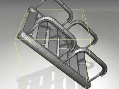 Futuristic Stairs - 27 - Basic Textures Low-poly 3D model