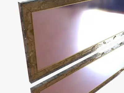 Custom made mirror in metal frame vintage style 3D model