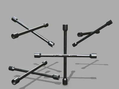Lug Wrench Low-poly 3D model get