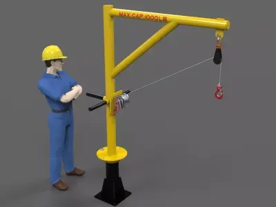 Davit crane 1000 lbs Free 3D model