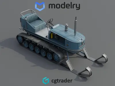 Snowmobile Rescue Sled 3D model