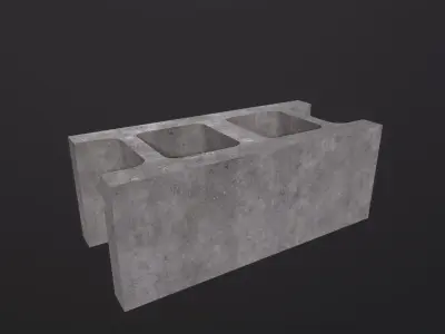 Cinder Blocks 3D Model Low-poly 3D model