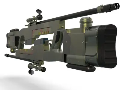 Sniper rifle 3D model 2