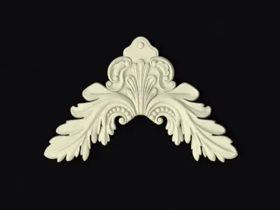 Central decor ornament for furniture 3D model 1150
