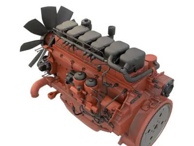 Diesel Engine 3D model by CG-Koala