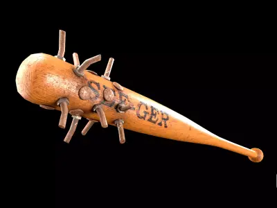 Bolted Bat Low-poly 3D model