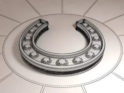 Horseshoe with stones 3D model