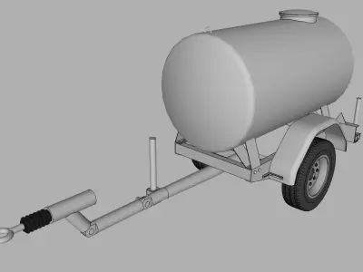 Tonne a eau 1000L - Water trailer 1000L 3D model