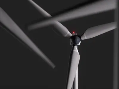 Wind Tourbine High Poly 3D Model C4D Rigged 3D model