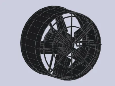 Industrial exhaust fan Low-poly 3D model