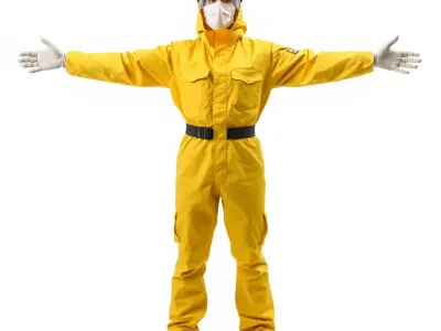 Yellow Hazmat Suit model pack Low-poly 3D model