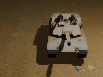 M1 Abrams Main Battle Tank  Realistic 3D Model Low-poly 3D model