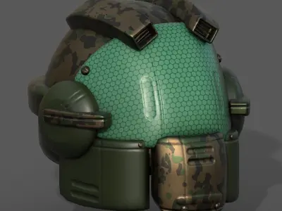 Helmet scifi military combat 3d model  Low-poly 3D model