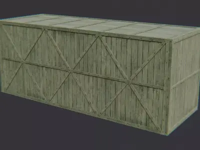Military Green Cargo Crate Low-poly 3D model