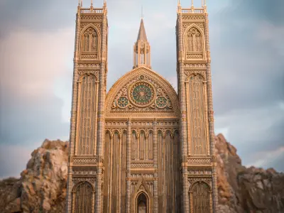 GOTHIC MODULAR BUILDING 6 Low-poly 3D model