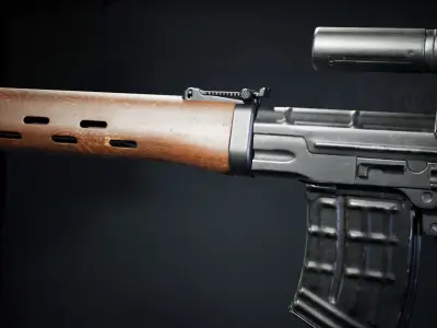 PBR - SVD Dragunov Woodstock - Game-Ready 3D Asset Low-poly 3D model