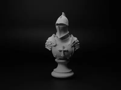 Feudal Knight Bust Chess 3D print model