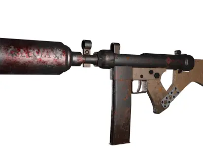 Submachine Gun  Low-poly 3D model