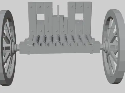  cannon in century 15 th Free 3D model