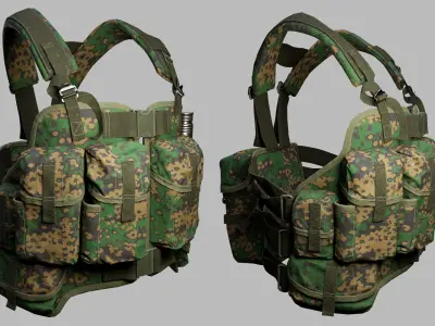 Tactical Vest Low-poly 3D model 5